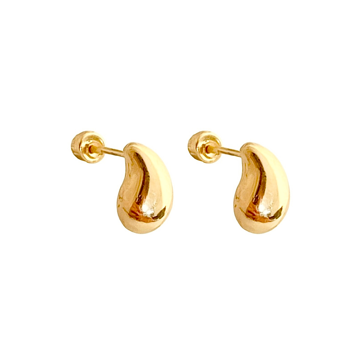 Broquel de Gota Chica en Oro de 10k - Lenna Joyería