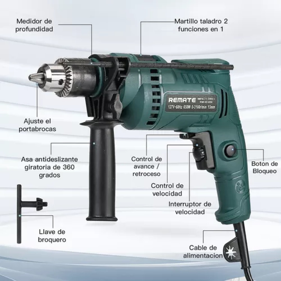 Taladro Rotomartillo Cincelador Destornillador Electrico