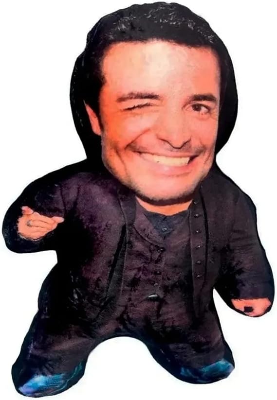 A INESTAMPABLE Cojín Almohada Chayanne Chiquito Peluche con Relleno | Peluche Enano Personaje - Artista | Tela Polar Suave.