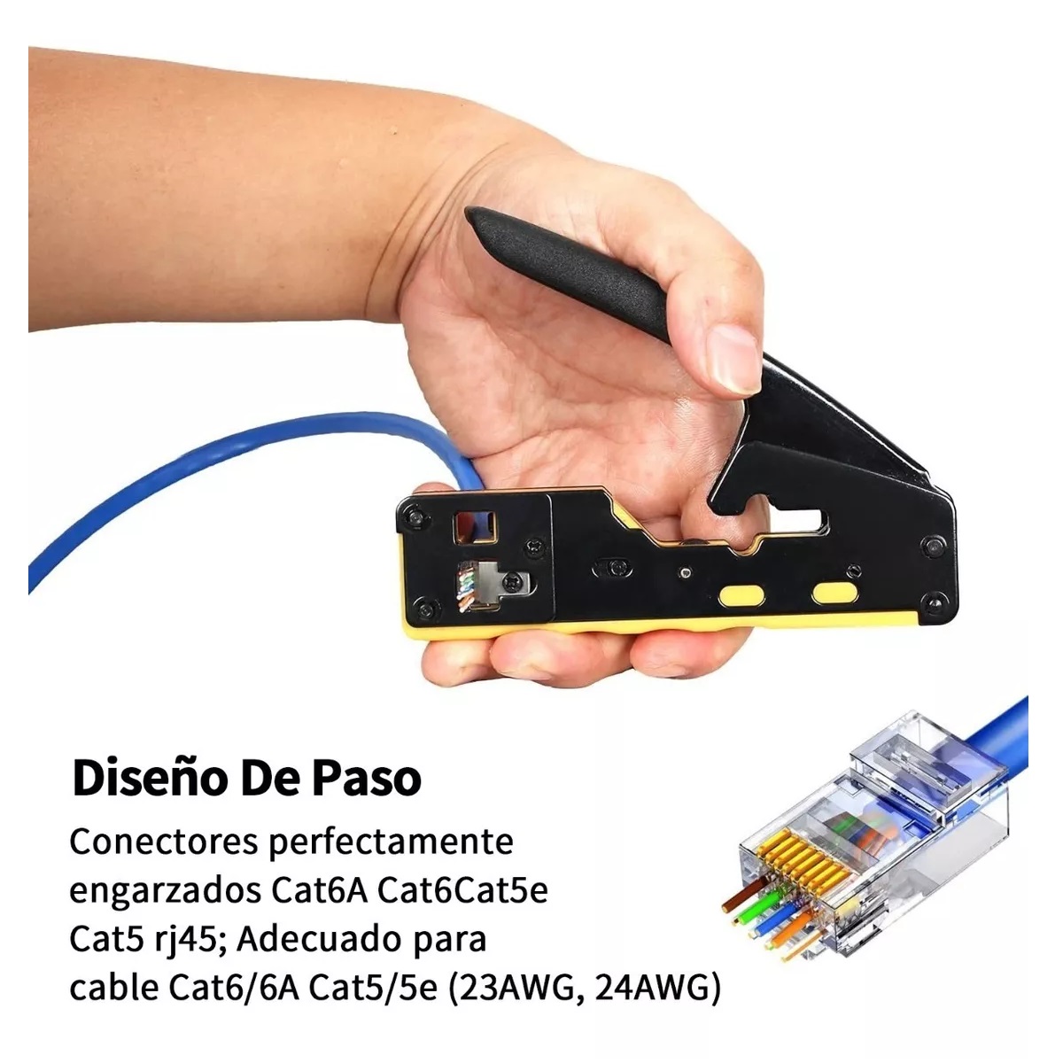 Crimpadora Para Conectores Pasantes Rj45 Cat6 Cat5