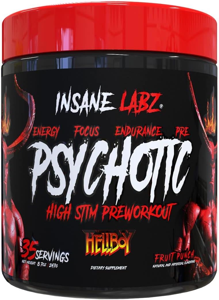 Hellboy Psychotic Sabor Fruit Punch 35 Servicios Pre Workout Insane Labz Psychotic, Pre entreno, Psychotic pre workout, Oxido Nitrico, prework, preworkout, oxido nitrico pre-entreno.