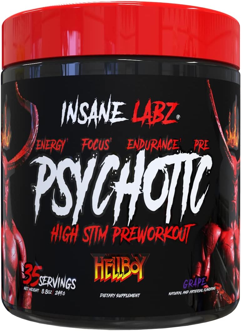 Hellboy Psychotic Sabor Grape 35 Servicios Pre Workout Insane Labz Psychotic, Pre entreno, Psychotic pre workout, Oxido Nitrico, prework, preworkout, oxido nitrico pre-entreno.