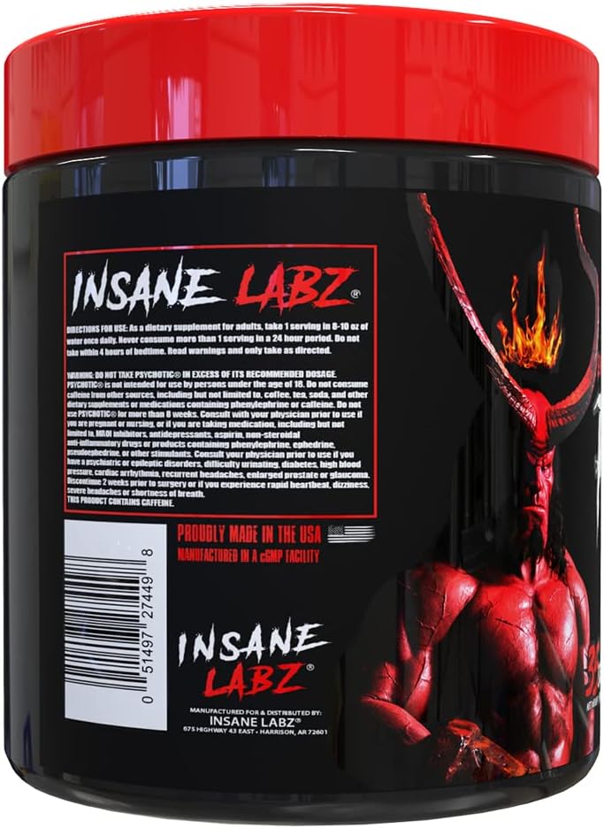 Hellboy Psychotic Sabor Lemonade 35 Servicios Pre Workout Insane Labz Psychotic, Pre entreno, Psychotic pre workout, Oxido Nitrico, prework, preworkout, oxido nitrico pre-entreno.
