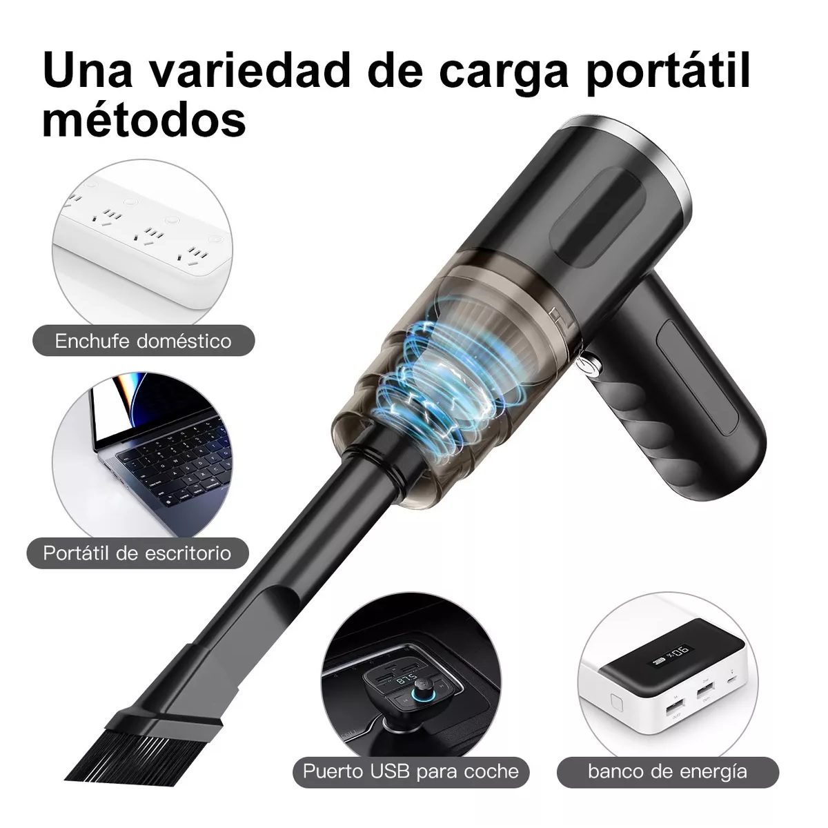 Aspiradora Para Auto/hogar Mini Portatil De Mano Inalambrica.
