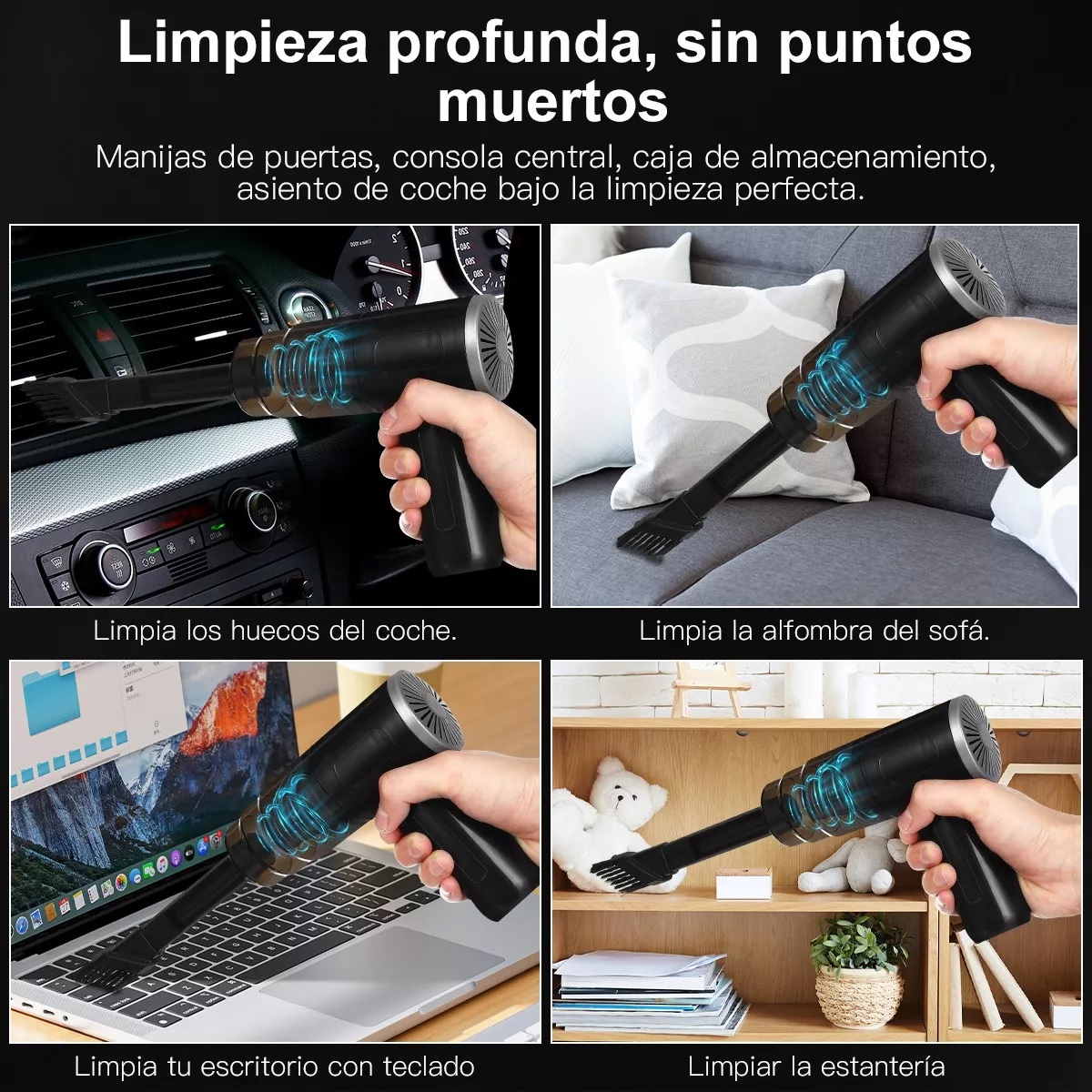 Aspiradora Para Auto/hogar Mini Portatil De Mano Inalambrica.