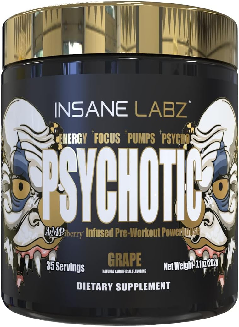 Psychotic Gold Sabor Grape 35 Servicios Pre Workout Insane Labz Psychotic, Pre entreno, Psychotic pre workout, Oxido Nitrico, prework, preworkout, oxido nitrico pre-entreno.