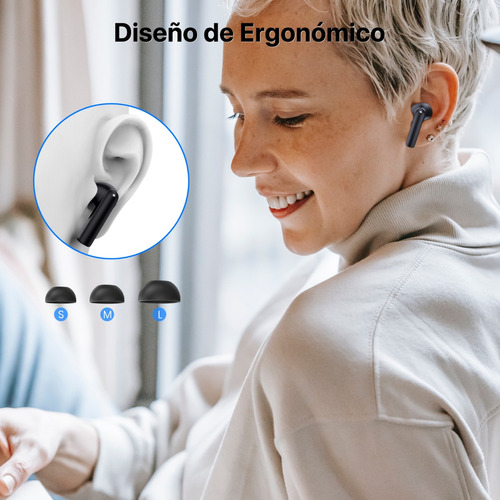 Audífonos Inalámbricos Bluetooth 5.3 1hora Aut206 Auriculares Inalámbricos Compatible con Samsung Xiaomi Laptop Tablet