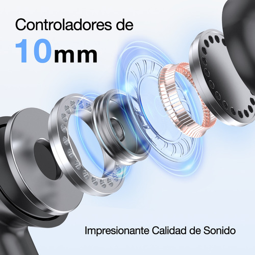 Audífonos Inalámbricos Bluetooth 5.3 1hora Aut206 Auriculares Inalámbricos Compatible con Samsung Xiaomi Laptop Tablet