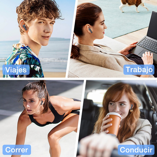 Audífonos Inalámbricos Bluetooth 5.3 1hora Aut206 Auriculares Inalámbricos Compatible con Samsung Xiaomi Laptop Tablet