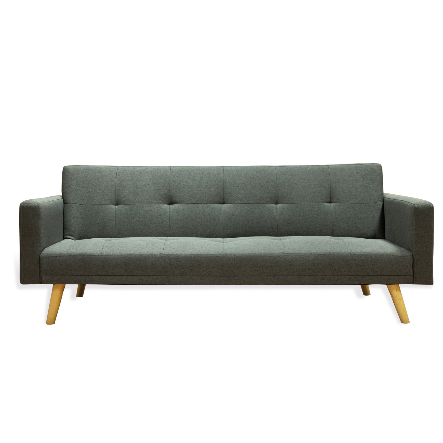 Ilios Innova | Sofá Cama Plegable Con Antebrazos | Resistente y Elegante Sillón Armable Convertible con Estructura de Madera Tapizado Lino