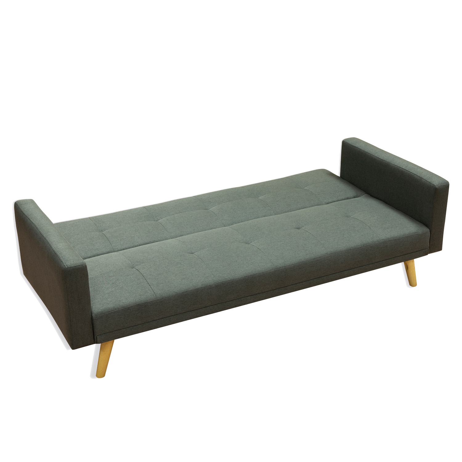 Ilios Innova | Sofá Cama Plegable Con Antebrazos | Resistente y Elegante Sillón Armable Convertible con Estructura de Madera Tapizado Lino