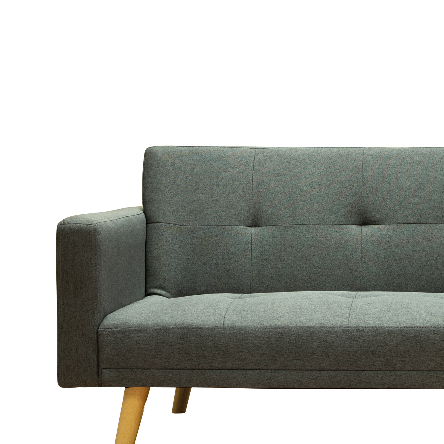Ilios Innova | Sofá Cama Plegable Con Antebrazos | Resistente y Elegante Sillón Armable Convertible con Estructura de Madera Tapizado Lino