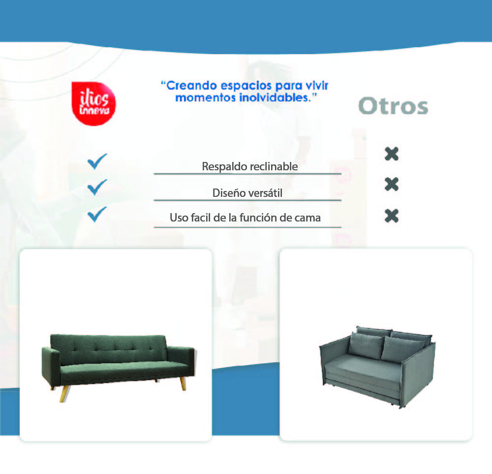 Ilios Innova | Sofá Cama Plegable Con Antebrazos | Resistente y Elegante Sillón Armable Convertible con Estructura de Madera Tapizado Lino