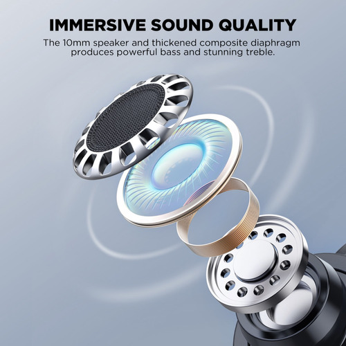 Audífonos gamer inalámbricos HTC True Wireless Earbuds 9+ BDA9 violeta con luz LED
