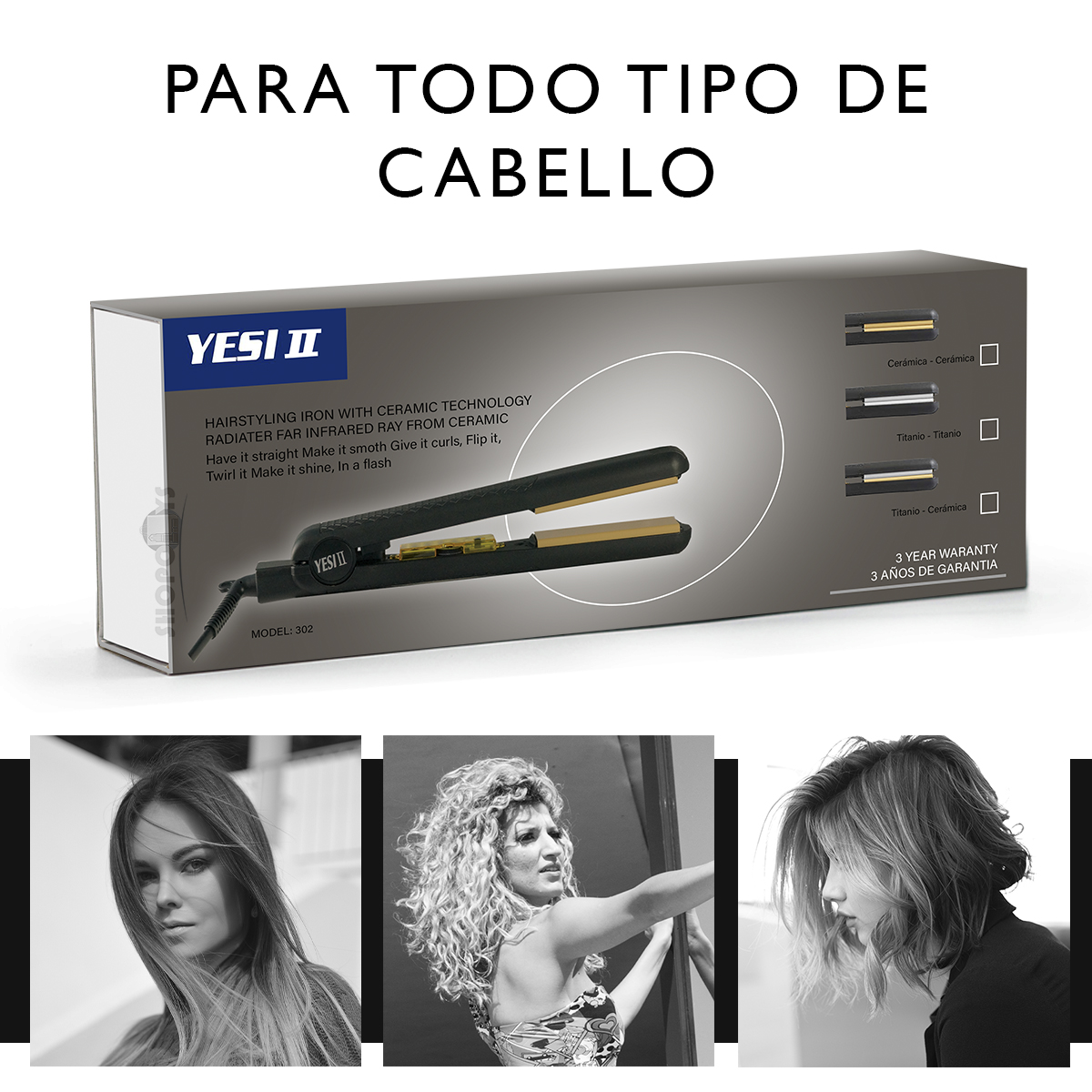 Plancha De Cabello Yesi II Titanio-cerámica