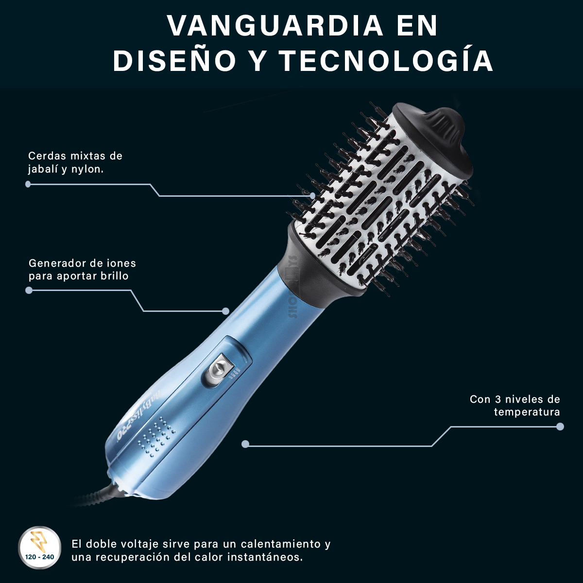 Cepillo Ovalado Babyliss Pro Nano 2 1/2