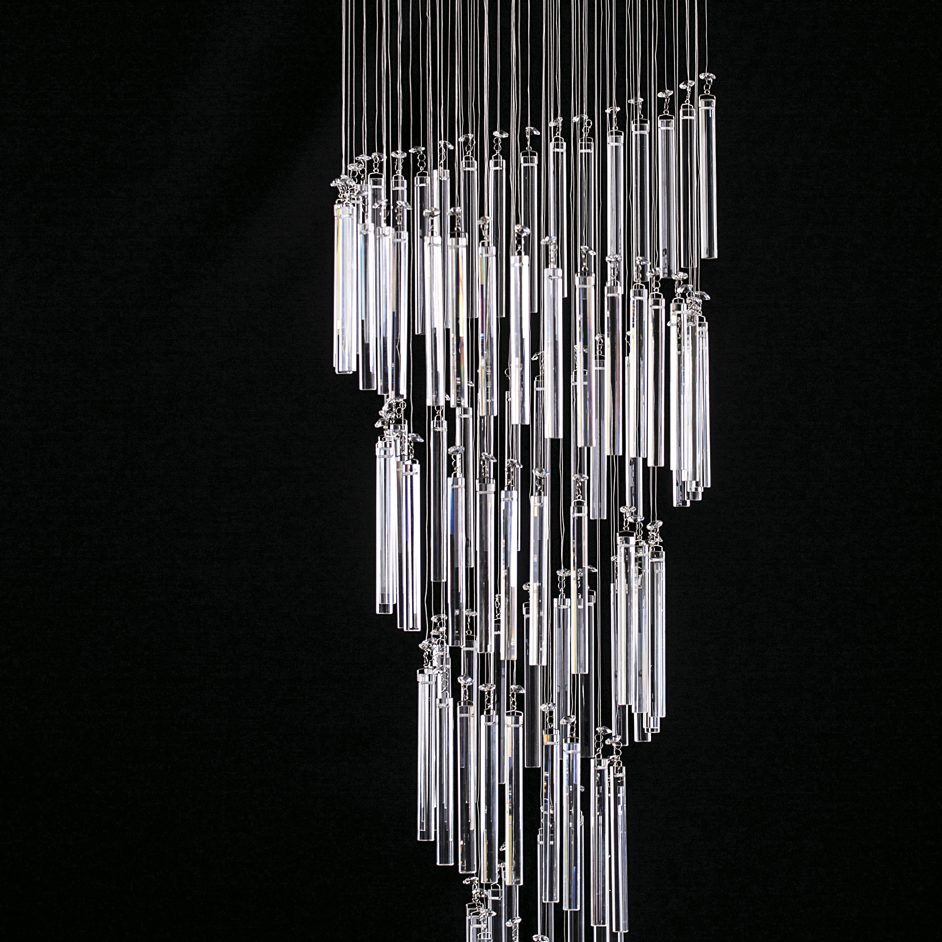 Candil Colgante Williams Krystal Cascada-bastón De 5 Luces.