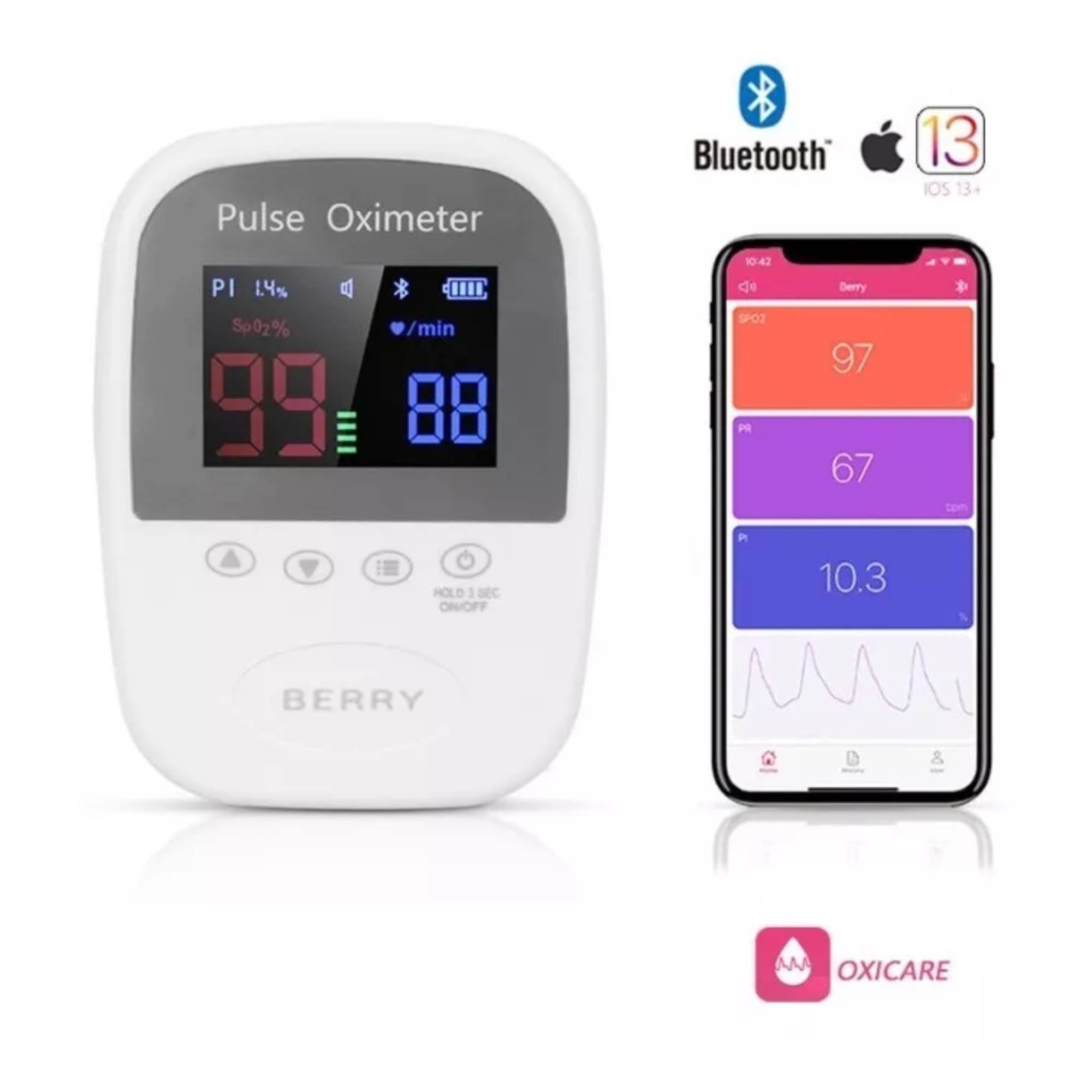 Oxímetro Led Berry Sensor Para Adulto, Pediátrico Y Neonatal.