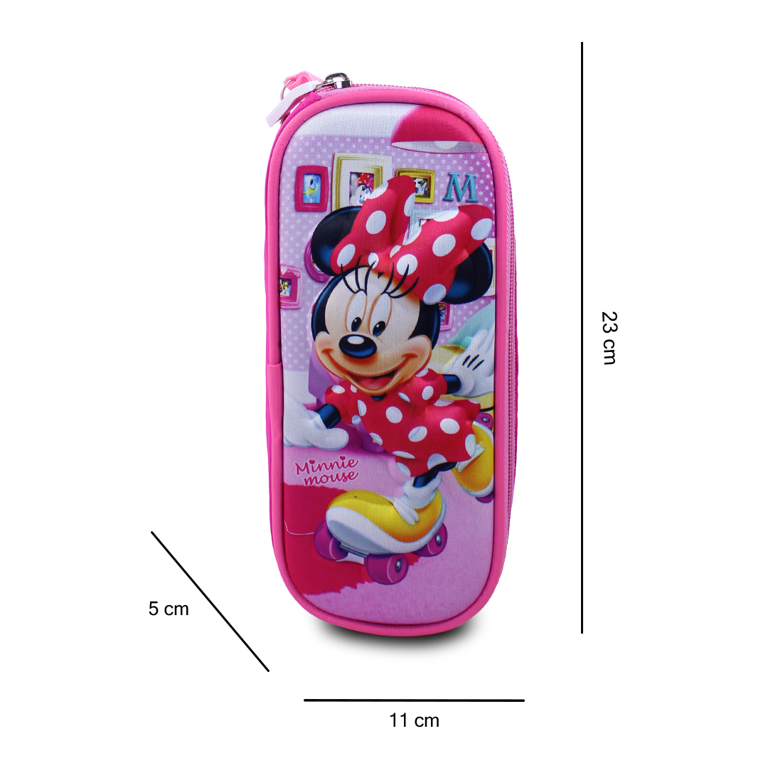 Kit Escolar Minnie Mochila Rosa Con Luces Led Lonchera Y Lapicera .