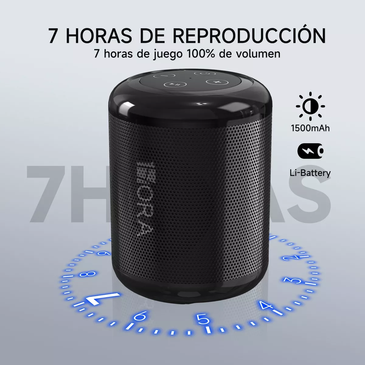 Mini Bocina Portátil Bluetooth Inalámbrica Altavoz 1hora negro