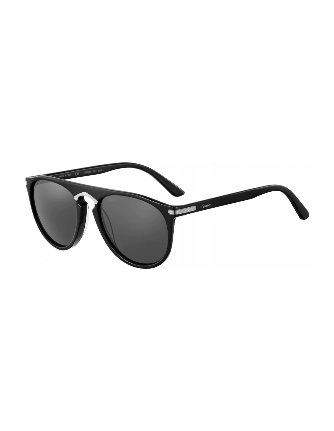 Lentes de sol Cartier CT0013SA 001 Aviator Black Silver Gray