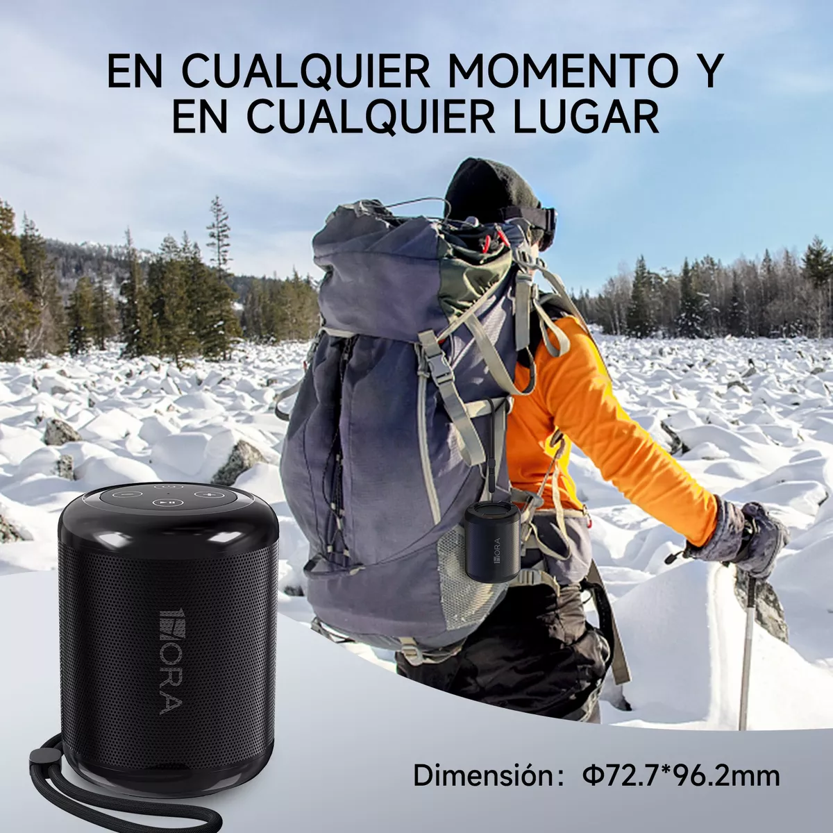 Mini Bocina Portátil Bluetooth Inalámbrica Altavoz 1hora negro