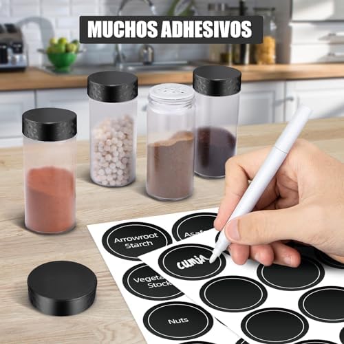 LSXD Especieros para Cocina Giratorio con 20 Frascos de Vidrio, Organizador de Especias de Acero Inoxidable con Marcador y 180 Etiquetas, Spice Rack para para Gabinete, Despensa y Encimera.