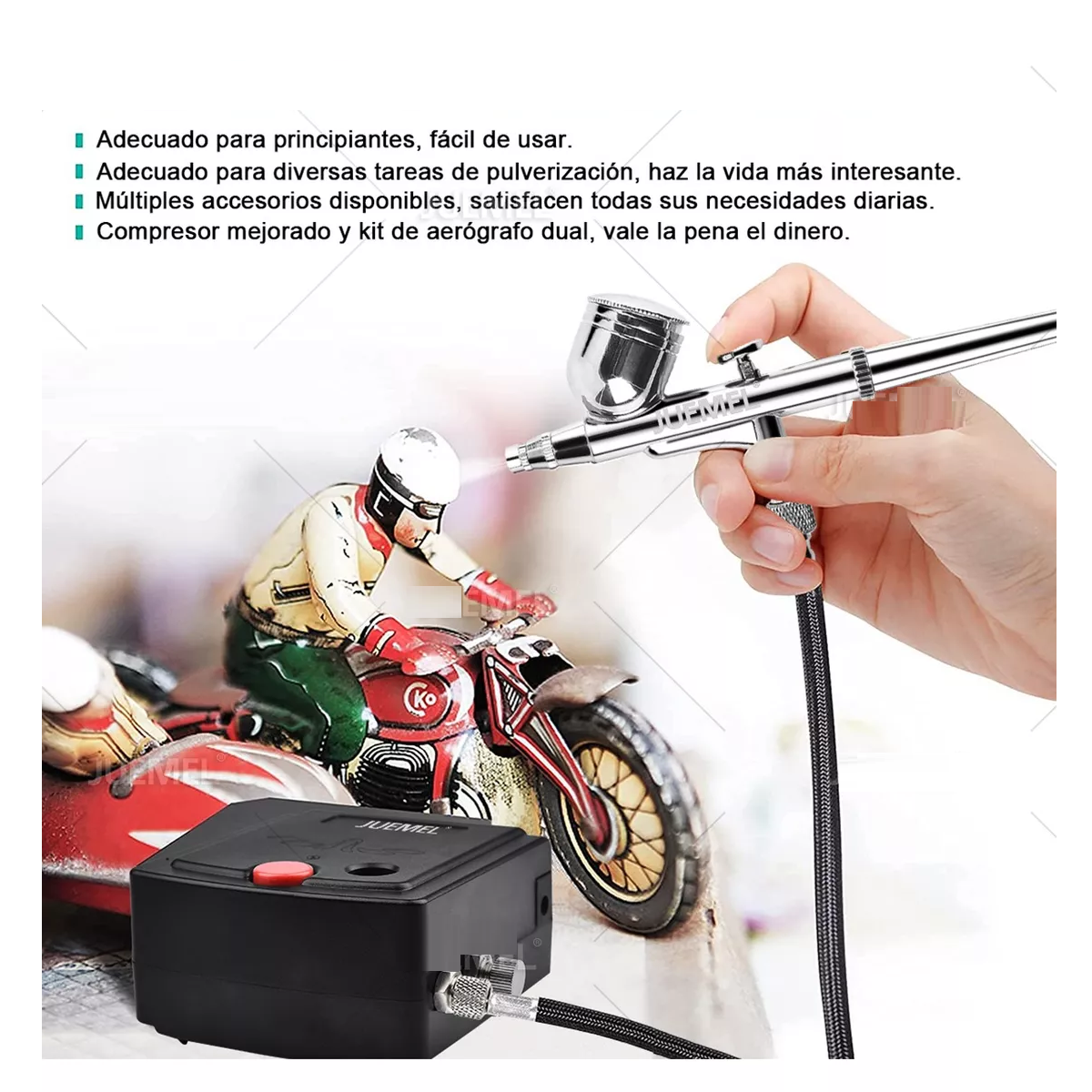 Kit Aerógrafo Juemel Multiuso Doble Acción
