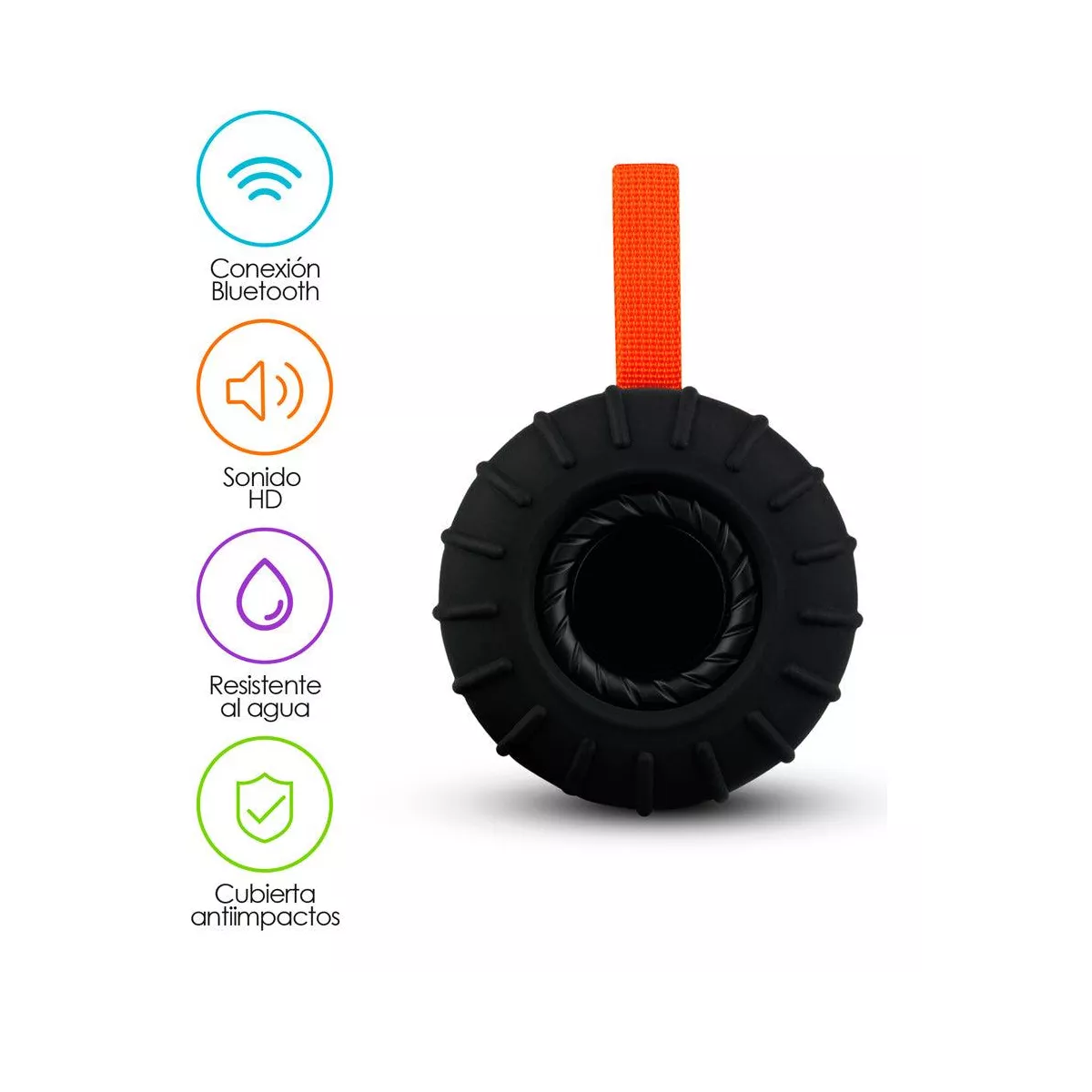 Bocina Bluetooth Inalámbrica Portátil Contra Agua Redlemon NEGRO