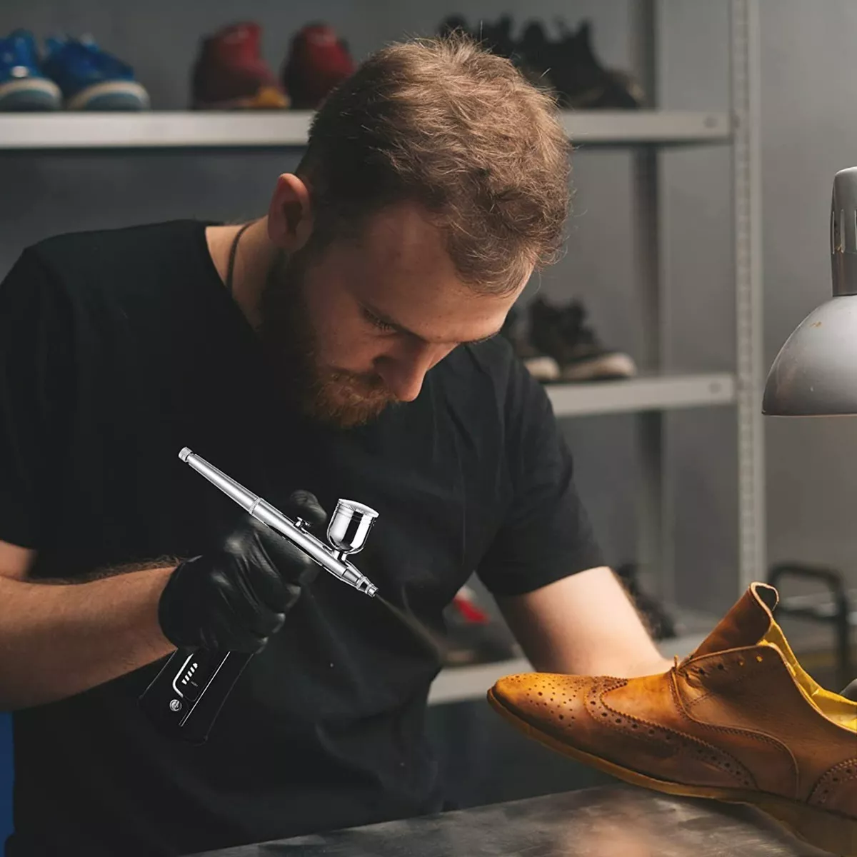 Kit Portatil Aerógrafo Recargable Con Pantalla De Potencia.