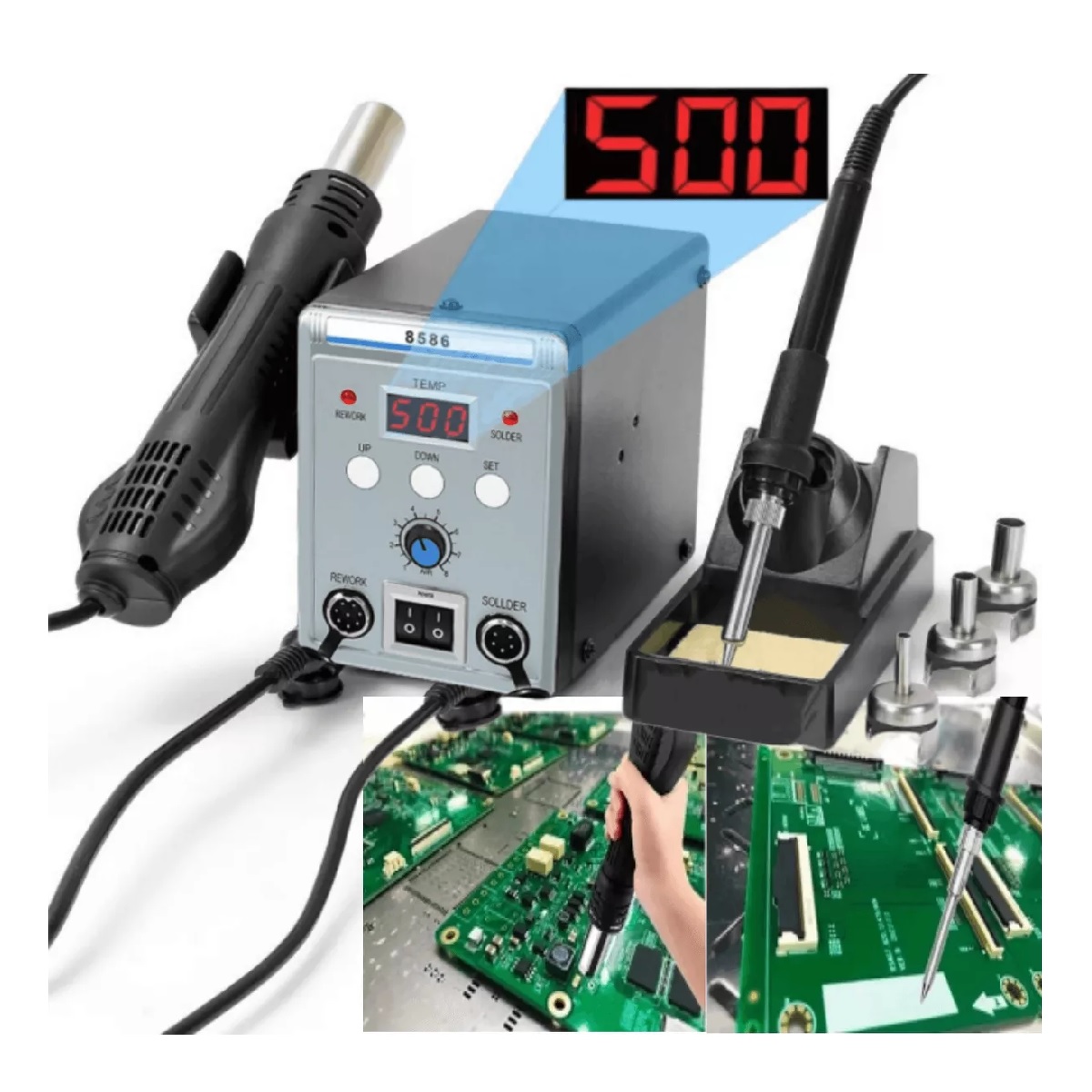 Estación De Cautín Tipo Lápiz Pistola De Calor 2 En 1.