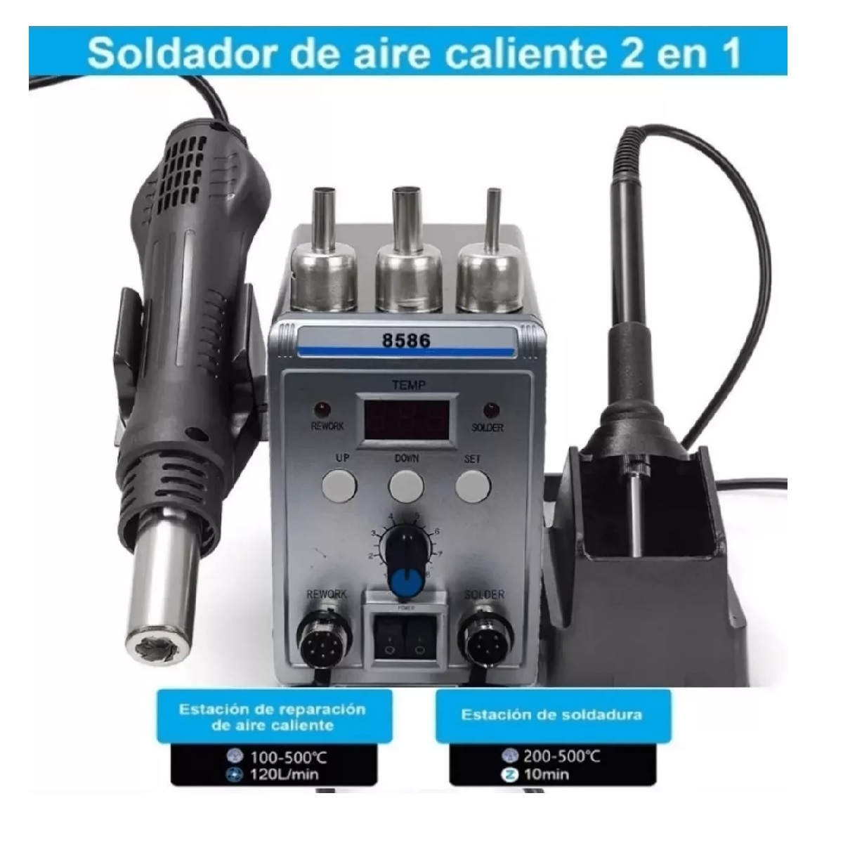 Estación De Cautín Tipo Lápiz Pistola De Calor 2 En 1.