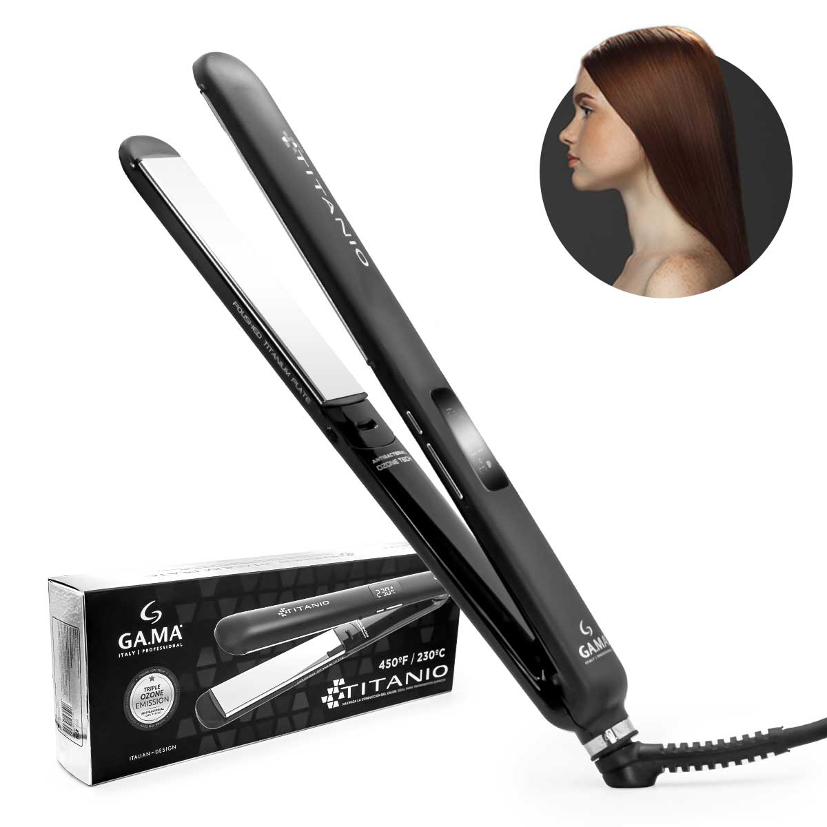 Plancha Alisadora Ga.ma CP14 Titanio Digital 4d Ozone Ion