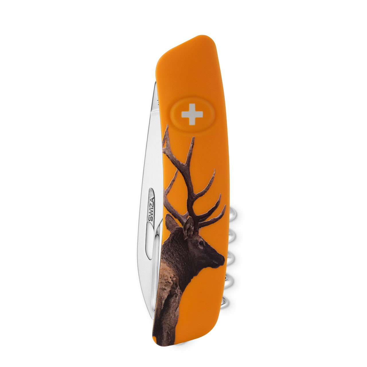 Navaja SWIZA KNB.0070.W003 WILD LIFE TT03 BULL ELK 11 Funciones, Naranja.