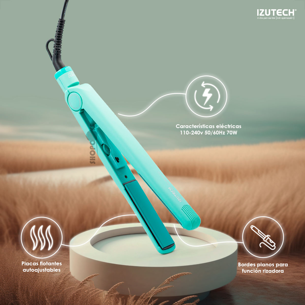 Plancha Para Cabello Izutech Placas Premium Temperatura 450° 