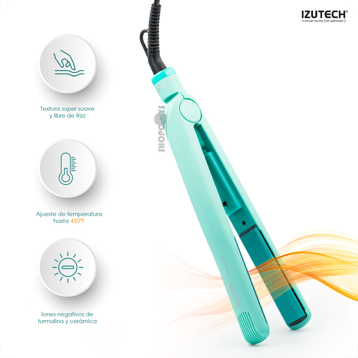 Plancha Para Cabello Izutech Placas Premium Temperatura 450° 