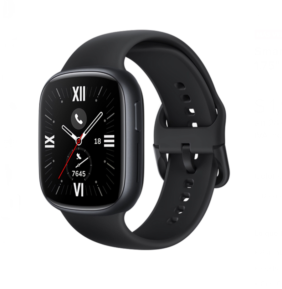 Smartwatch Honor Watch Watch4 1.75"" caja negra, malla de silicona negro.