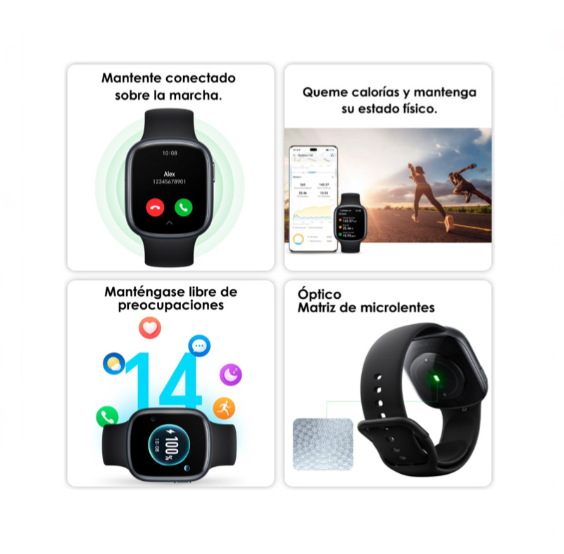 Smartwatch Honor Watch Watch4 1.75 caja negra, malla de silicona Dorado.