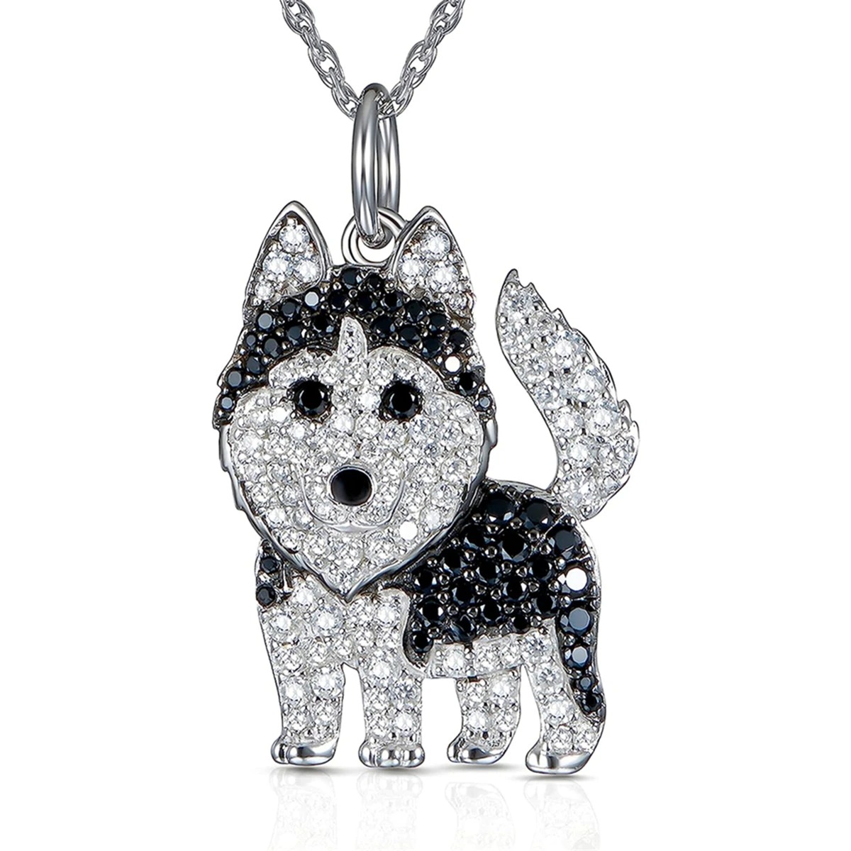 Collar Colgante Animal Perro Husky Cristal Joyería Regalos Amor.