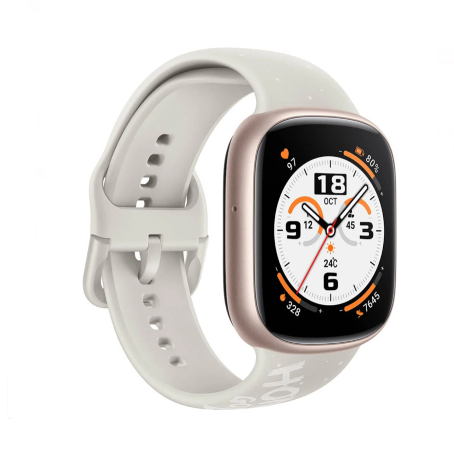 Smartwatch Honor Watch Watch4 1.75 caja negra, malla de silicona Dorado.