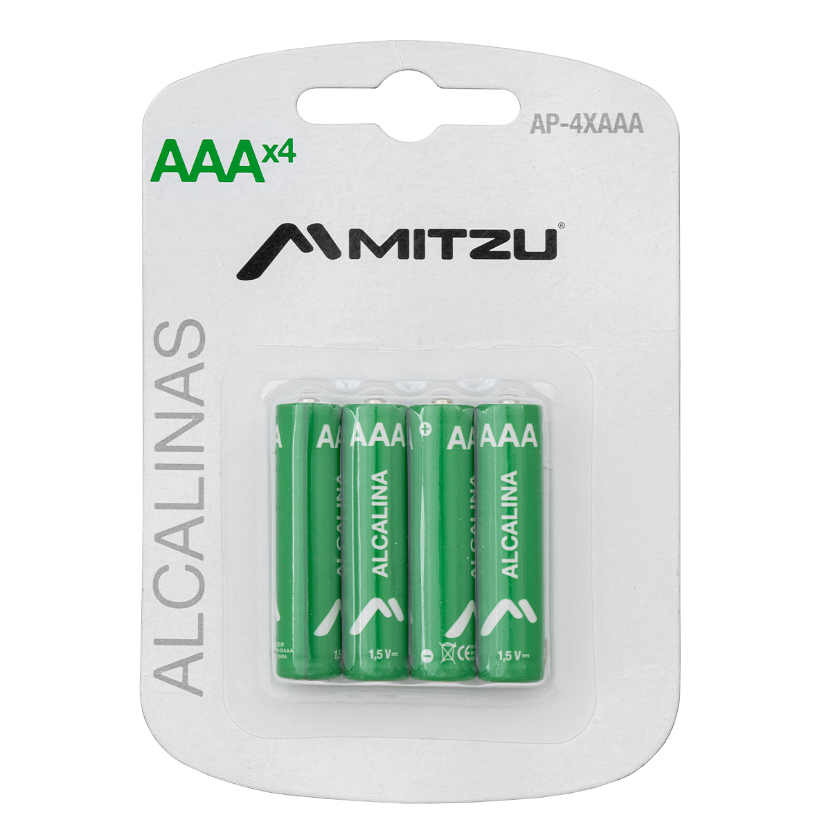 Paquete de 4 pilas alcalinas AAA 1.5Vcc Mitzu AP-4XAAA.