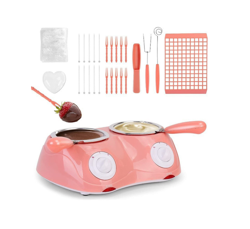 Chocolatera Doble Rosa Fondue Maquina De Derretir Chocolate.