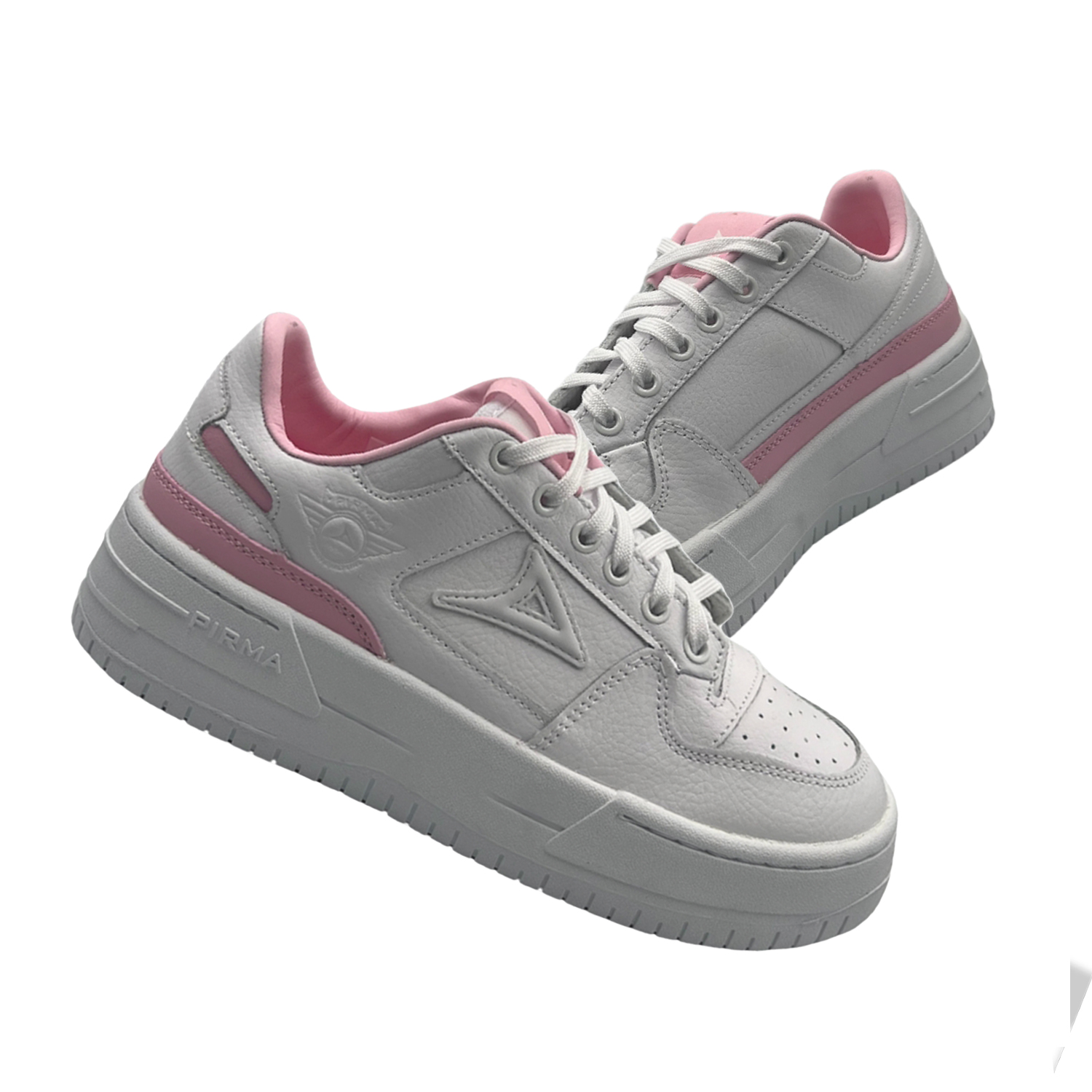 Tenis Pirma 5524 Casual Urbano Color Blanco Con Plataforma Para dama.