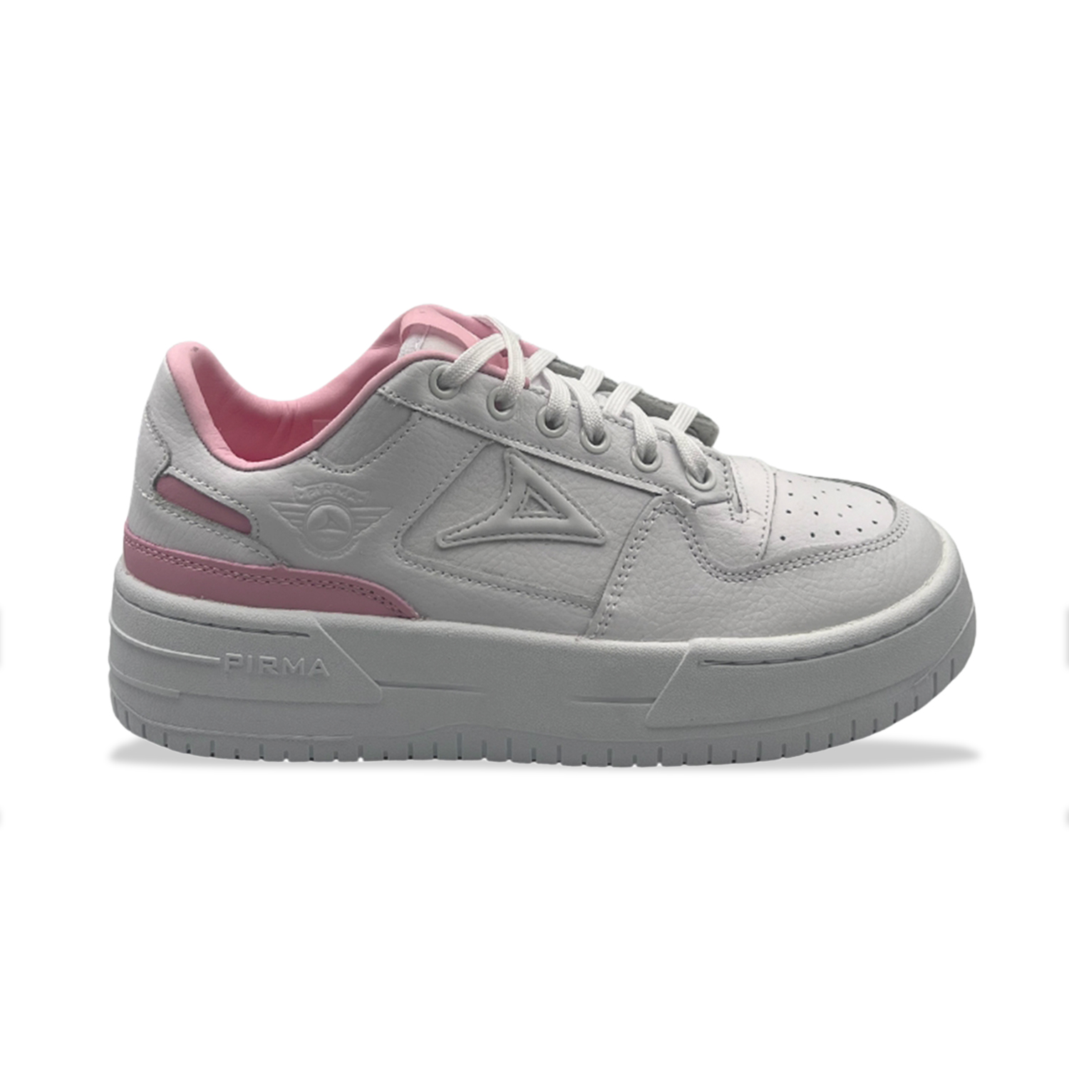 Tenis Pirma 5524 Casual Urbano Color Blanco Con Plataforma Para dama.