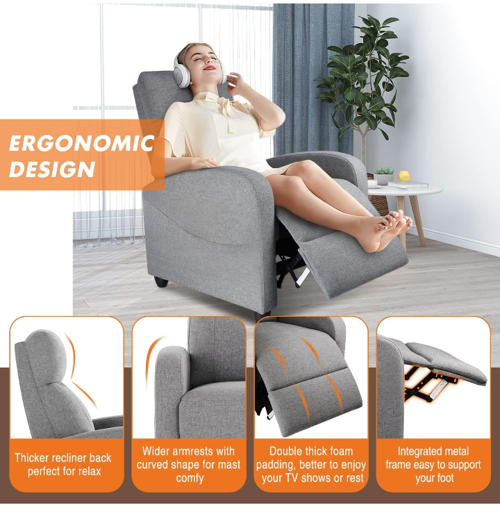 Sillón sofa reclinable ergonómico con funcion de masajes 