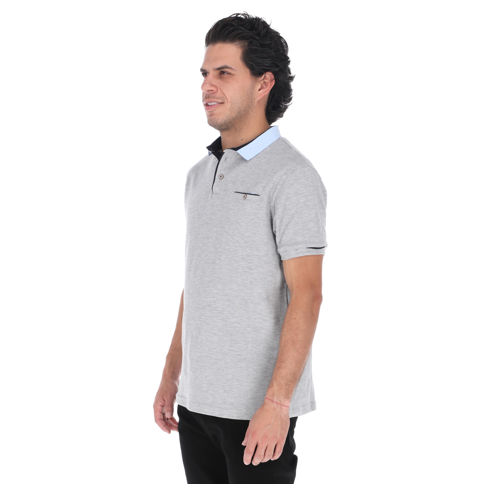 Playera Tipo Polo Color Gris Para Hombre Slim Fit CHB Chili Beans Clothing Co..