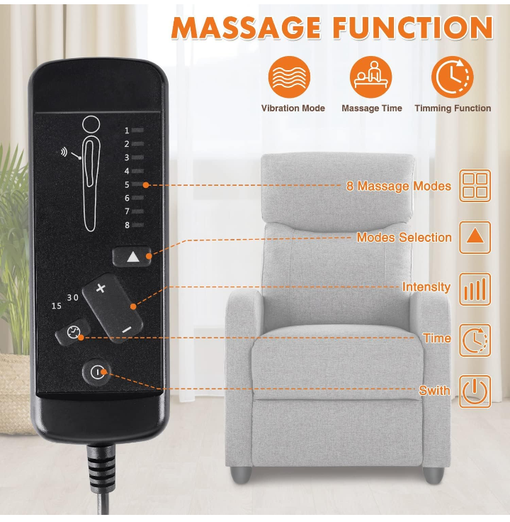 Sillón sofa reclinable ergonómico con funcion de masajes 