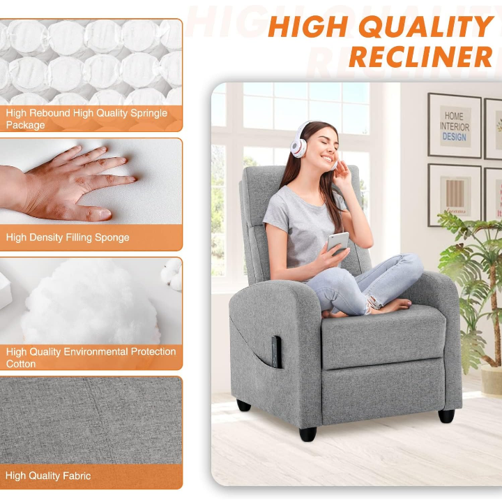 Sillón sofa reclinable ergonómico con funcion de masajes 