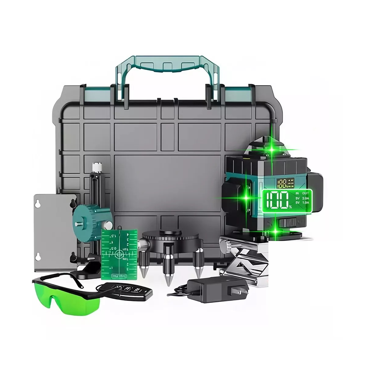 Kit Nivel Láser 3° 4d Autonivelante Con 2 Baterías 16 Lineas.