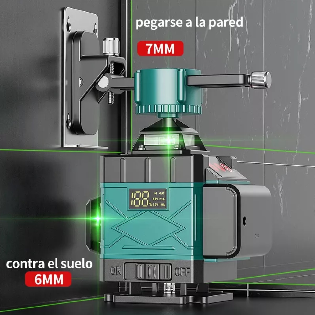 Kit Nivel Láser 3° 4d Autonivelante Con 2 Baterías 16 Lineas.